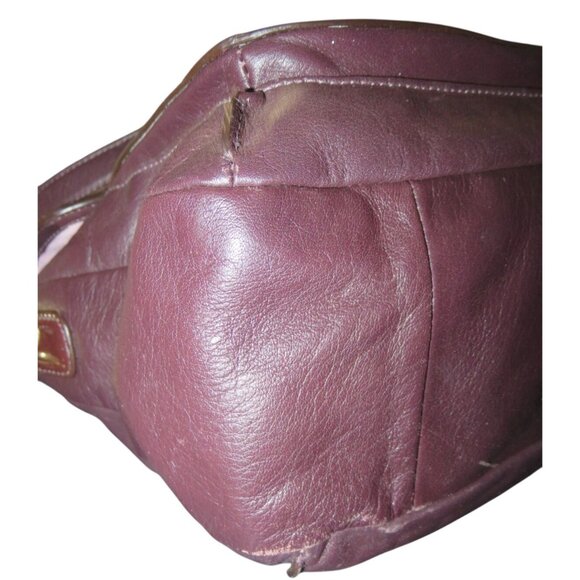 Coach 2011 Kristin Spectator Ostrich Embossed Mixed Leather Flap Purple Bag - Picture 11 of 15